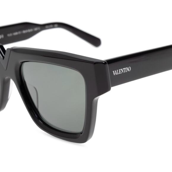 New! Valentino V GOLD I VLS 162A, Chic Black Sunglasses, Authentic